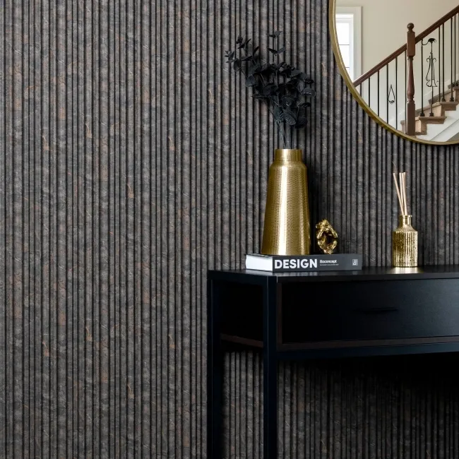 Trepanel Aqua 3D® Waterproof Dark Grey/Gold Marble Effect Grooved Wall Panel 3 Pack (Covers 0.87 SQM)