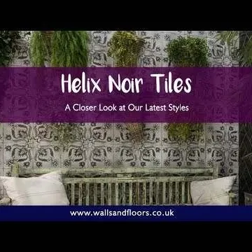 Helix Noir Black and White Matt Patterned Wall and Floor Tiles