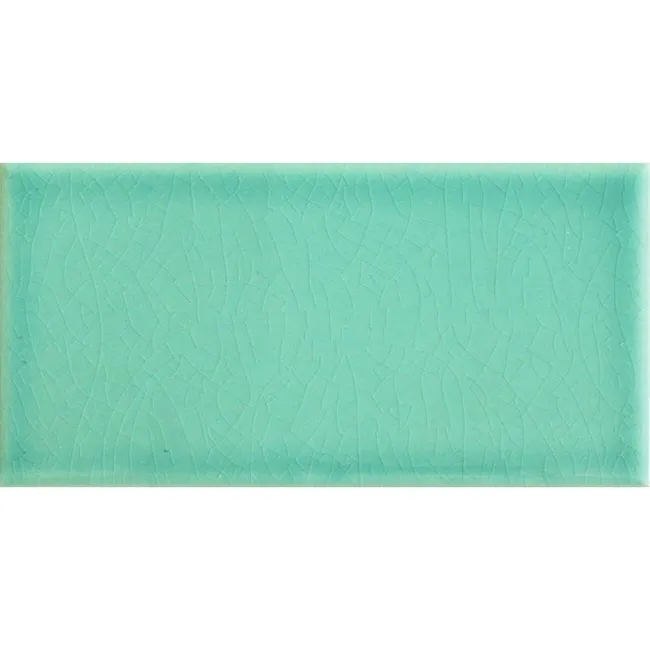 Antique Monceau Teal Green Gloss Flat Crackle Metro Wall Tiles