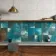 Raku Square Teal Gloss Patterned Wall Tiles