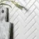 Pixel White Herringbone Matt 22x73 Mosaic Tiles