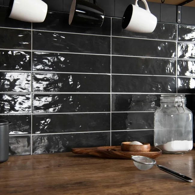 Faith Black Gloss Wall and Floor Tile