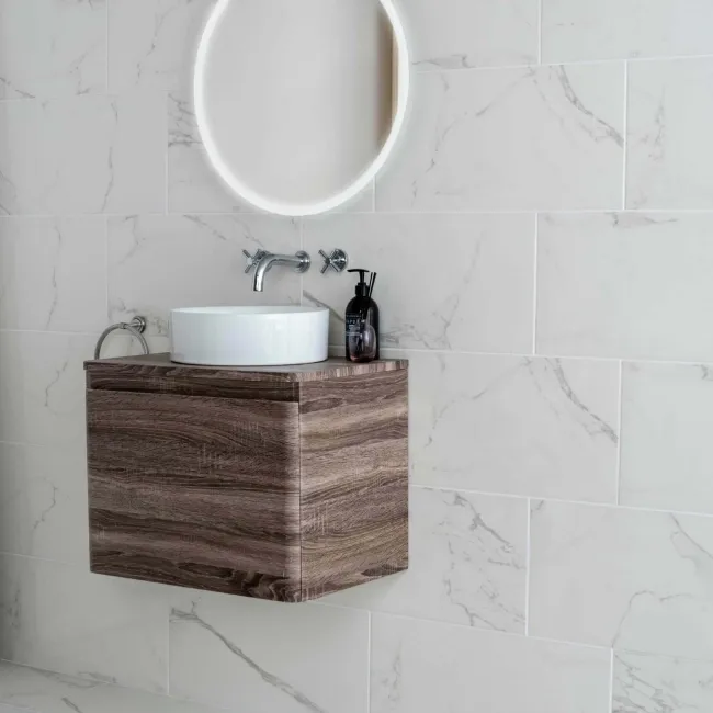 Cappella White Gloss Marble Effect 600x300 Wall and Floor Tiles