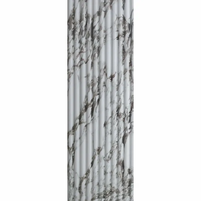 Indulgence White Calacatta Viola Marble Effect Fluted Decor Wall Tiles