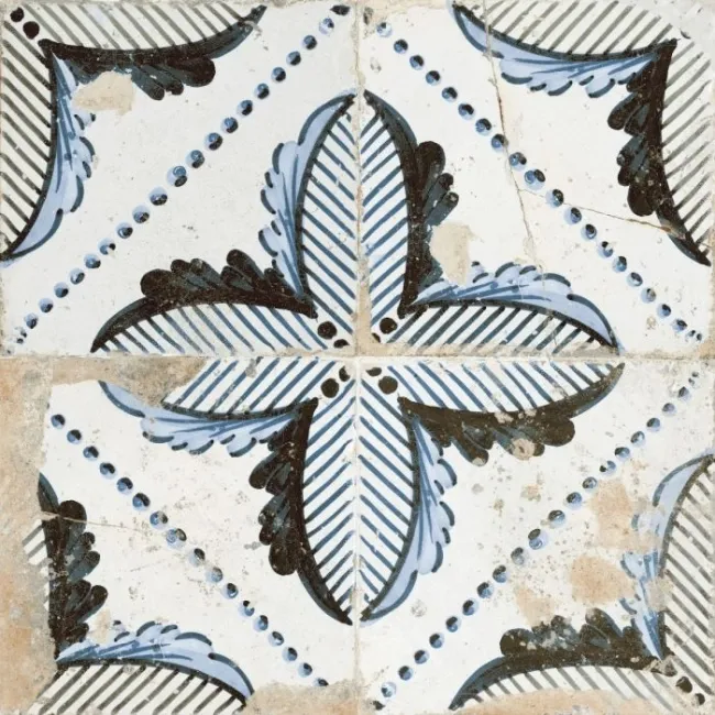 Floweret Floral Antique Multicolour Matt Patterned Floor Tiles