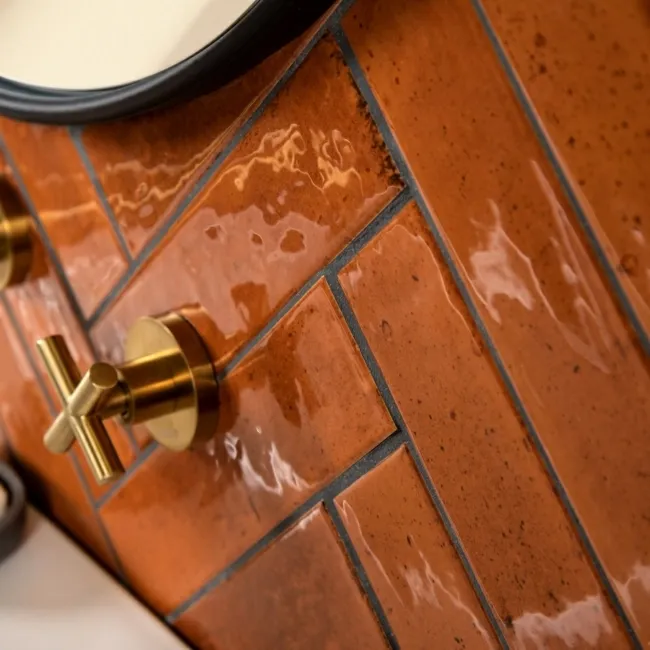 Hope Ochre Wall Gloss Orange Brick Tiles