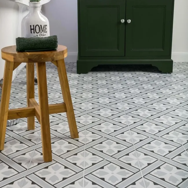 Mr Jones Grey Matt Patterned Ceramic Wall and Floor Tiles