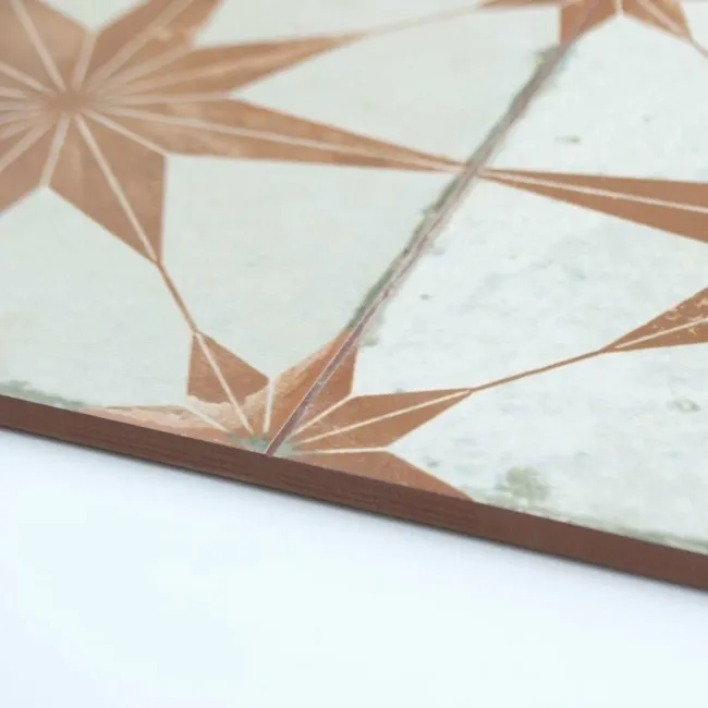 Scintilla Paprika Orange Star Pattern Tiles