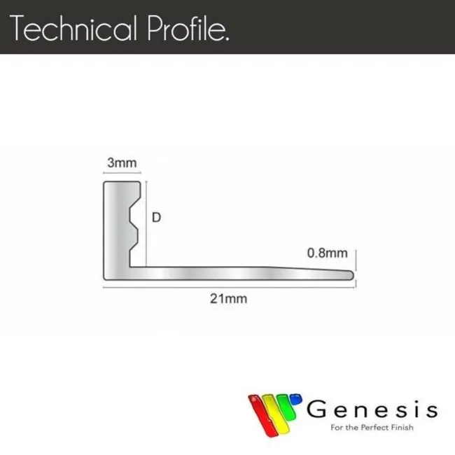 12mm Brushed Silver Aluminium Straight Edge Tile Trim