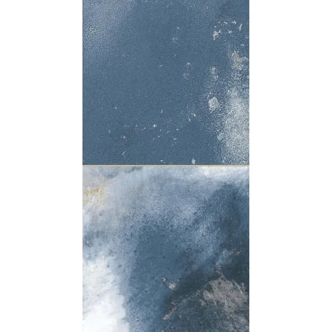 Raku Square Blue Gloss Patterned Wall Tiles