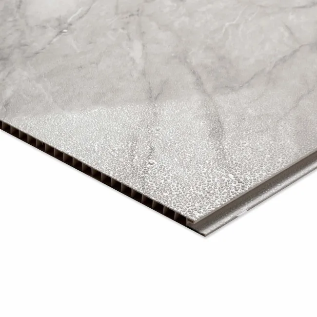 Trepanel Aqua® Gloss Light Grey Marble Effect PVC Shower Wall Panel