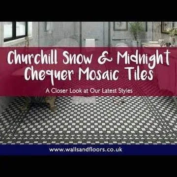 Churchill Snow & Midnight Chequer Mosaic Tiles