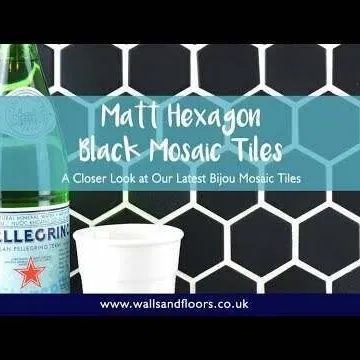 Pixel Black Hexagon Porcelain Matt Mosaic 50x50 Wall and Floor Tiles