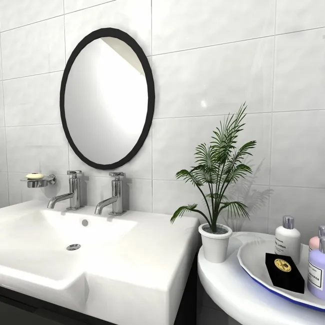 Innocence White Bumpy Gloss Plain Wall Tiles