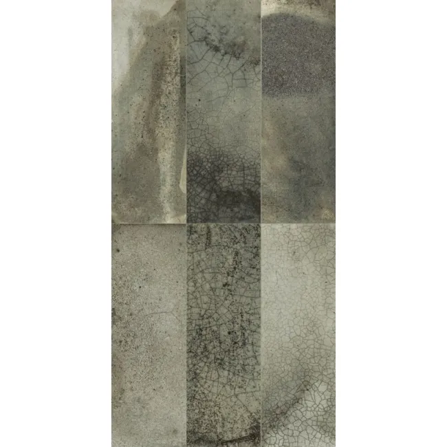 Raku Sage Green Ceramic Brick Effect Wall Tiles