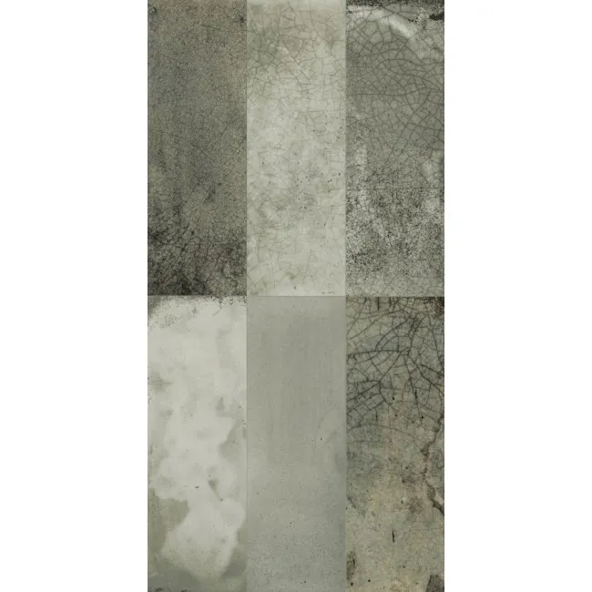 Raku Sage Green Ceramic Brick Effect Wall Tiles