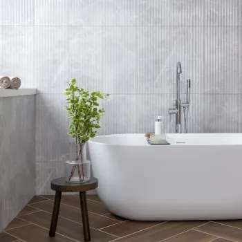 Clovelly Light Grey Decor Marble Effect Gloss Wall Tiles