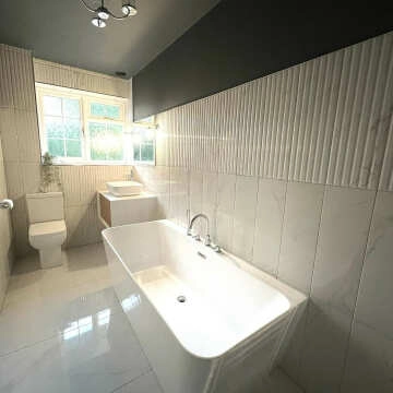 Raffinato White Carrara Marble Effect Stripe Ceramic Wall  Tiles