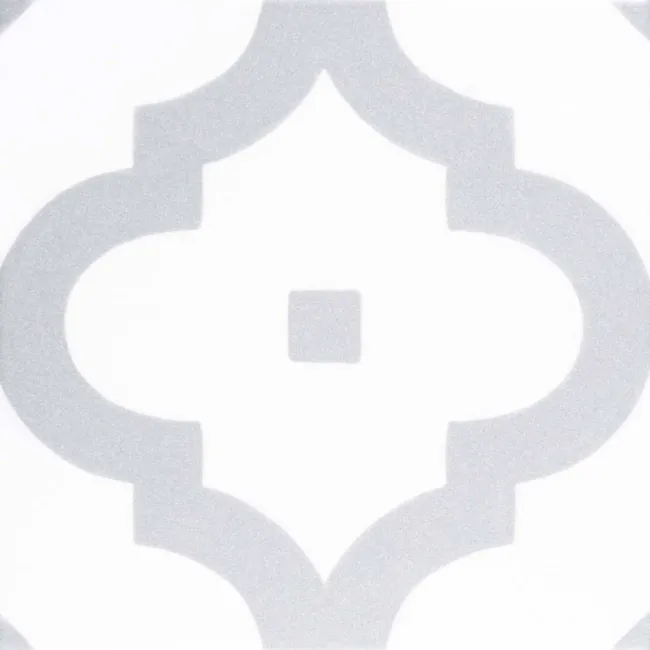 Arabesque Grey Matt Patterned Wall and Floor Tiles