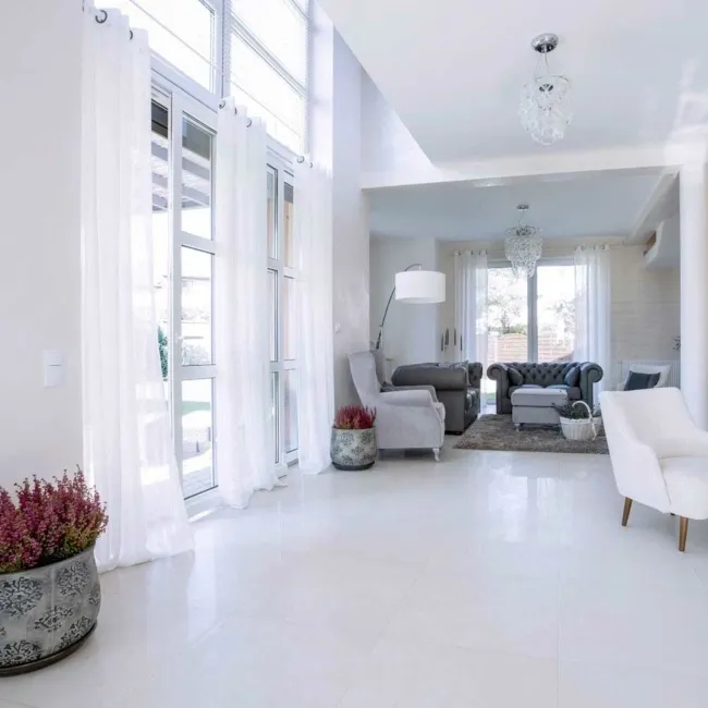 Aleutian Mountain White Gloss Plain 600x600 Wall and Floor Tiles