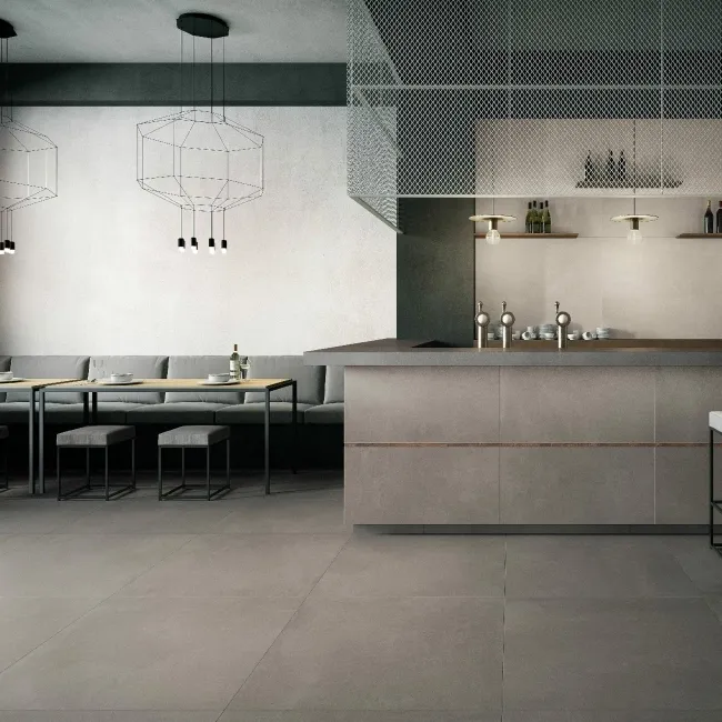 Azuma Grey Matt Stone Effect Floor Tiles 900x900