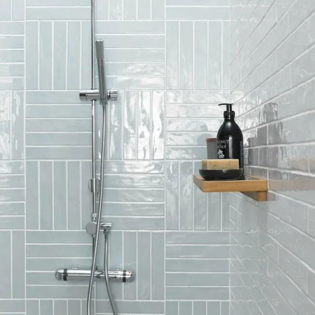 Handcrafted Azure Blue Gloss Metro Wall Tiles