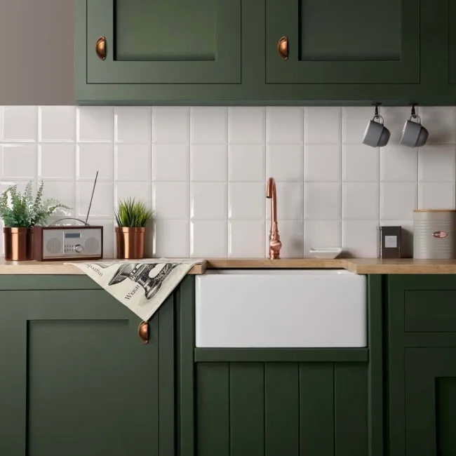 Capsule® Cotton White Gloss Bevelled 150x150 Wall Tiles