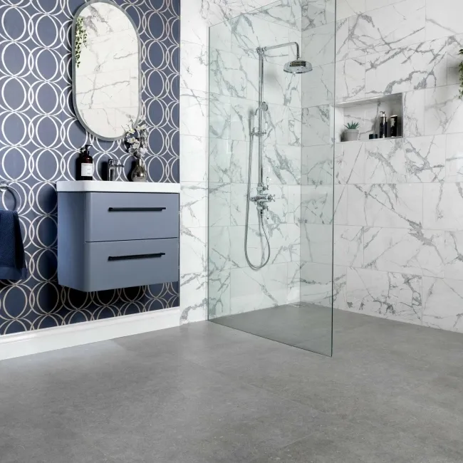 Carbon Graphite Concrete Effect Tiles