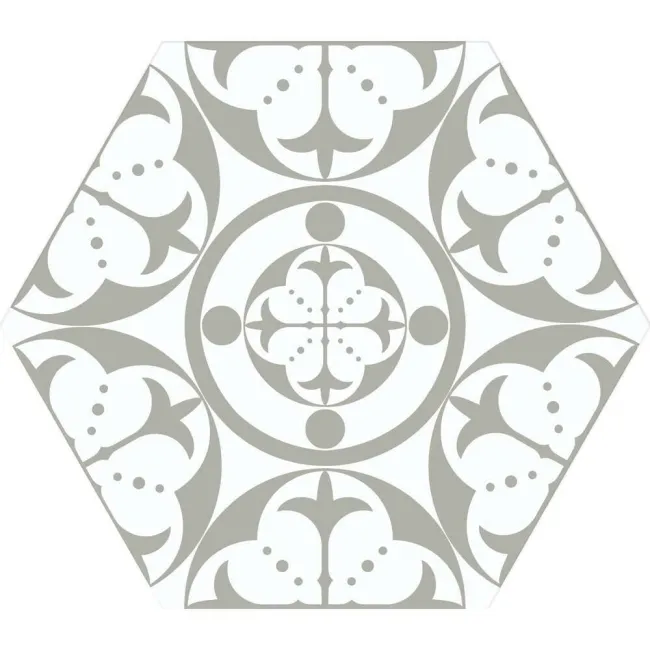 Kendal Hexagon Grey Satin Pattern Wall and Floor Tiles