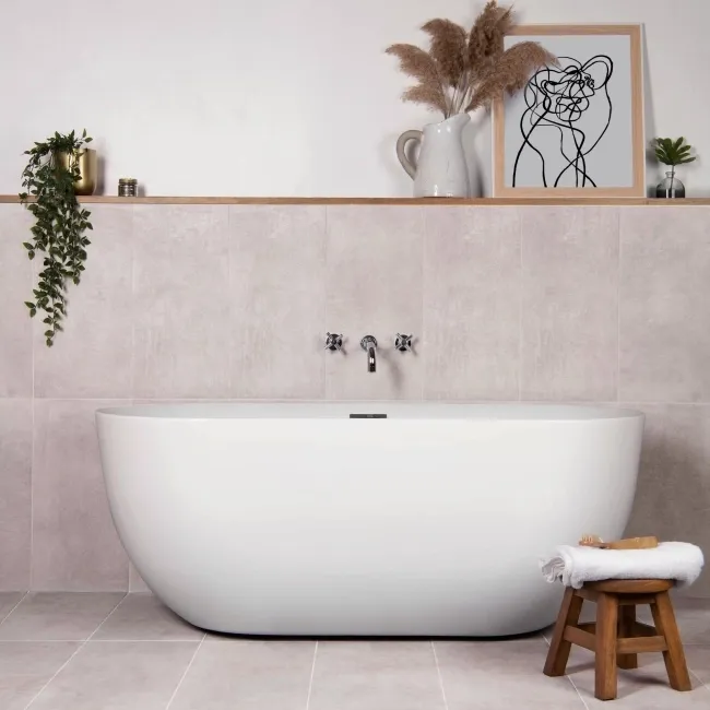 Cimento Blanco Rectified Matt Stone Effect Tile 600x300