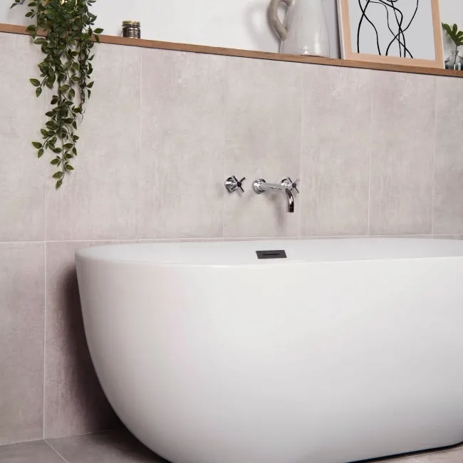 Cimento Blanco Rectified Matt Stone Effect Tile 600x300