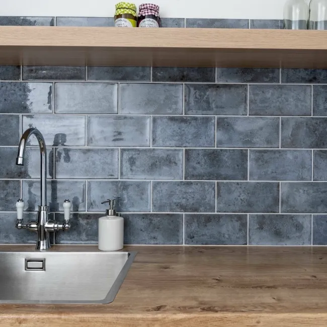 Farringdon Blue Gloss Metro Wall Tiles