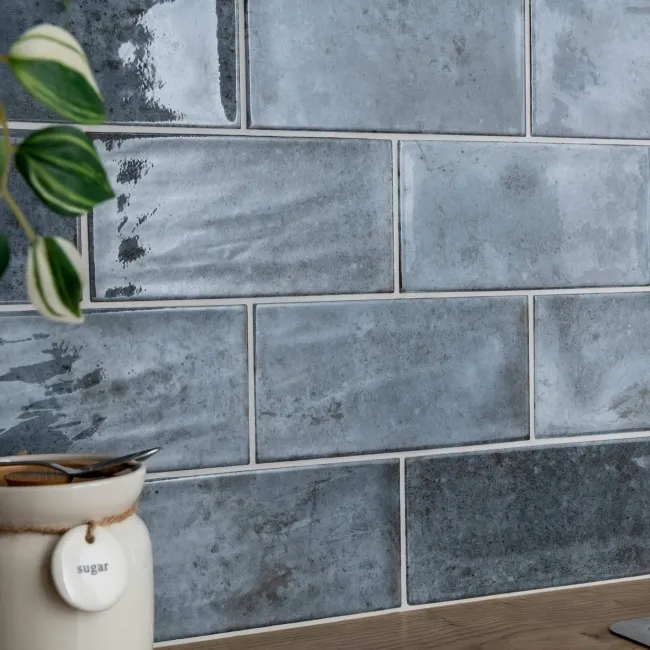 Farringdon Blue Gloss Metro Wall Tiles