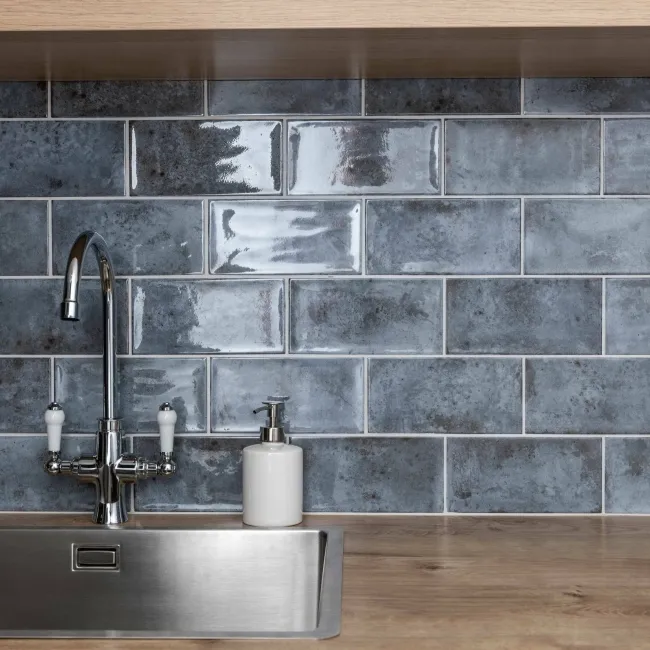 Farringdon Blue Gloss Metro Wall Tiles