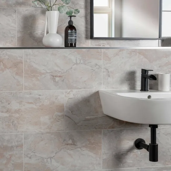 Cherish White Pearl Gloss Marble Effect Wall Tiles