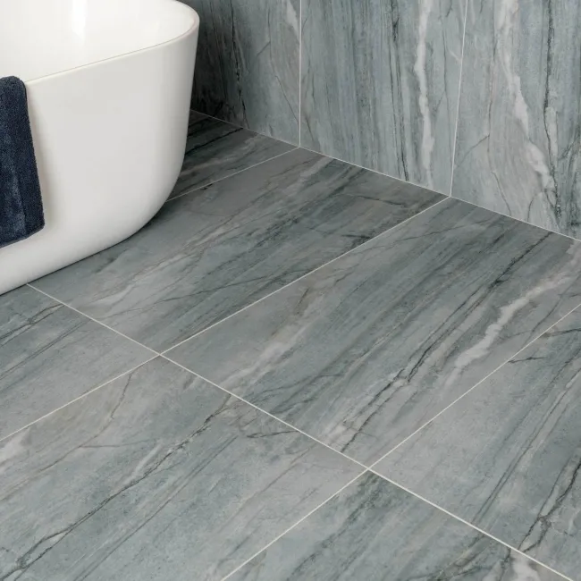 Falls Blue Semi Polished Marble Effect Large Wall and Floor Tiles