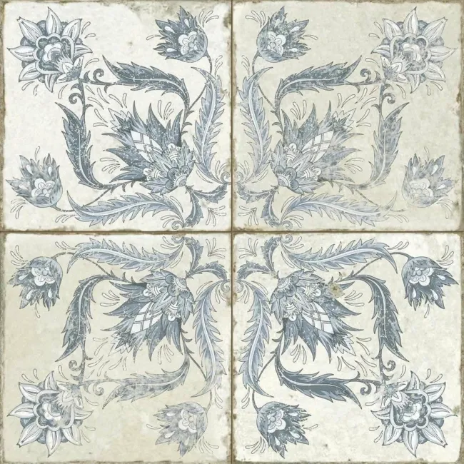 Helix Indigo Blue Matt Patterned Wall and Floor Tiles