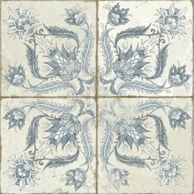 Helix Indigo Blue Matt Patterned Wall and Floor Tiles