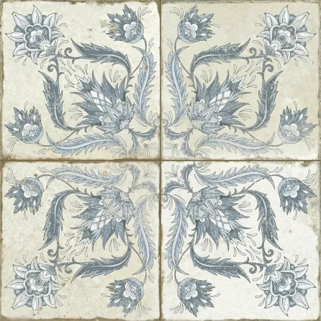 Helix Indigo Blue Matt Patterned Wall and Floor Tiles