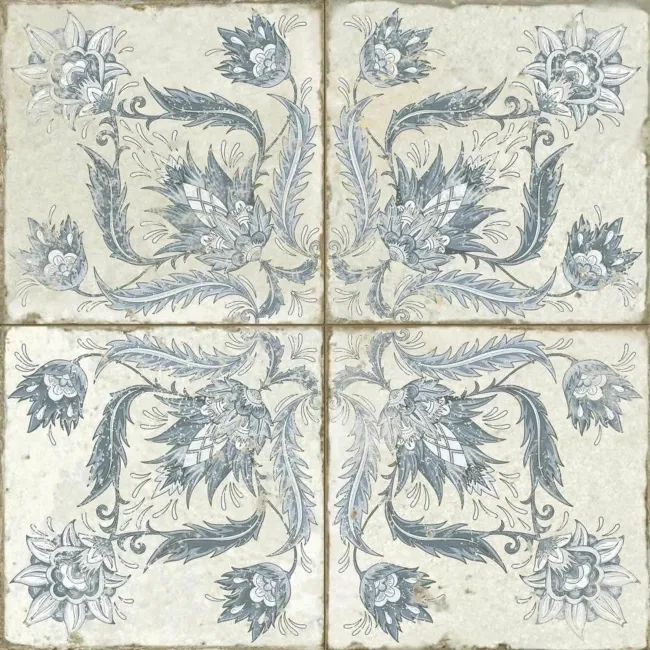 Helix Indigo Blue Matt Patterned Wall and Floor Tiles