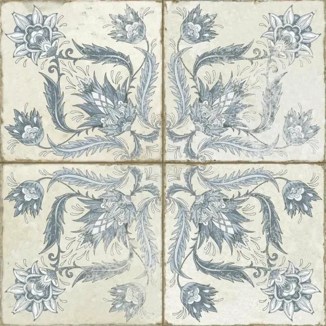Helix Indigo Blue Matt Patterned Wall and Floor Tiles