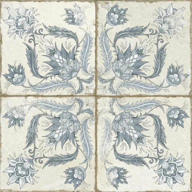 Helix Indigo Blue Matt Patterned Wall and Floor Tiles