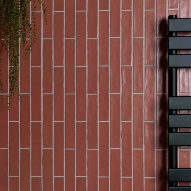 Ivybridge Terracotta Orange Matt Metro Wall Tiles 250x50mm