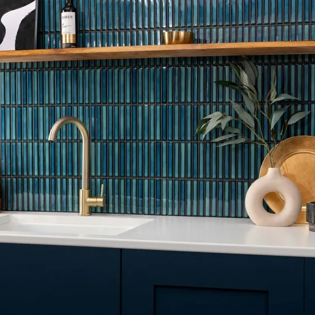 Spirit Ocean Mixed Blue Kitkat Mosaic Porcelain Wall Tiles