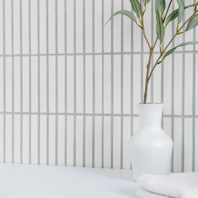 Spirit White Gloss Kitkat Mosaic Porcelain Wall Tiles