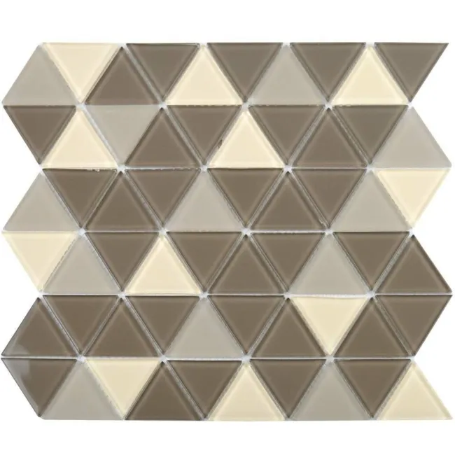 Ligo Glass Mocha Triangle Mosaic Tiles