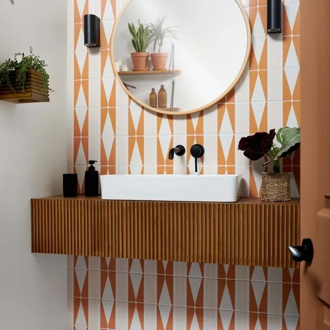 Pick 'n' Mix Marmalade Orange Gloss Plain Wall Tiles