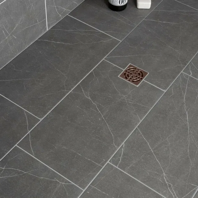 Chalkstone Ash Grey Matt Stone Effect Wall And Floor Tiles