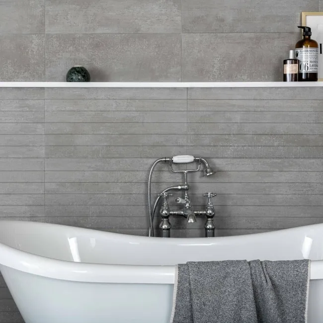 Genoa Grey Matt Decor Concrete Effect Wall Tiles