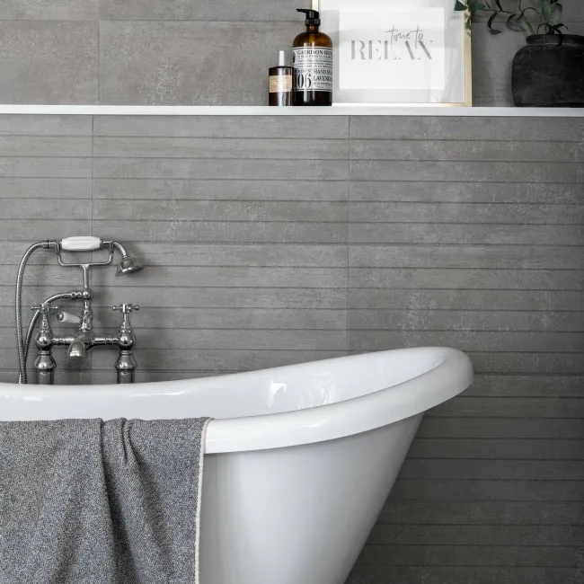 Genoa Grey Matt Decor Concrete Effect Wall Tiles
